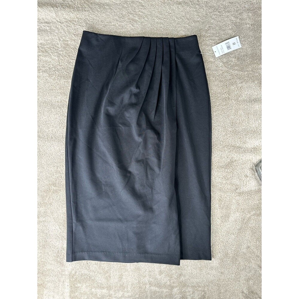 Rafaella Womens Black Pencil Midi Skirt,size 8